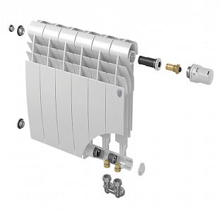 Радиатор биметаллический Royal Thermo BiLiner 350 V Bianco Traffico (Н) (Белый) - 12 секций